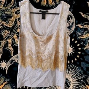 Vtg y2k witchy Avant Garde beaded tank top